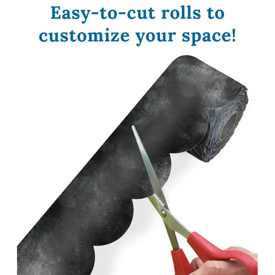 Chalkboard Rolled Scalloped Borders, 65 Feet Per Roll, Pack of 3 {3}