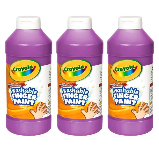 Washable Finger Paint, Violet, 16 oz. Bottle, Pack of 3 {1}