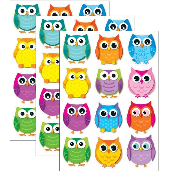 Colorful Owls Cut-Outs, 36 Per Pack, 3 Packs {1}