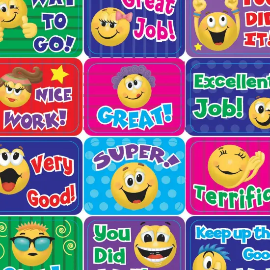 Emoticons Success Stickers, 120 Per Pack, 12 Packs {2}