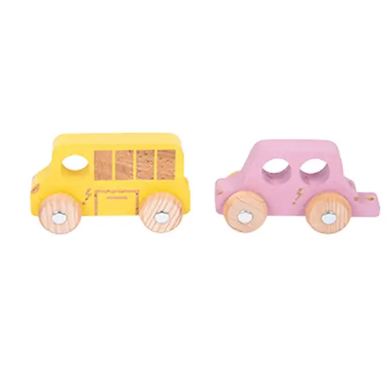 Rainbow Wooden City E-Vehicles - Set of 3 {2}