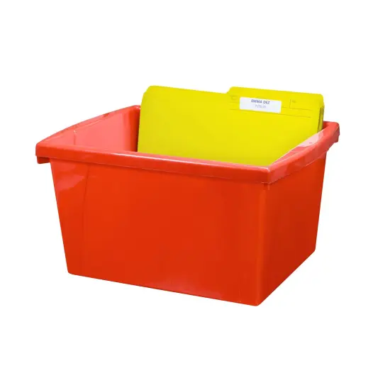 4 Gallon Classroom Storage Bin, Red, Pack of 3 {5}