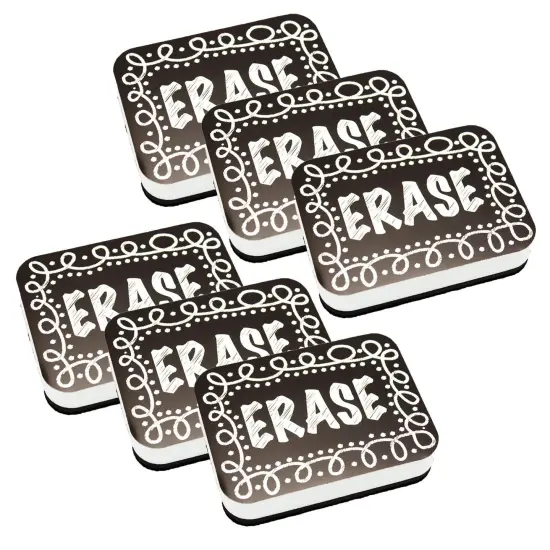 Magnetic Whiteboard Eraser, Chalk Loop, Pack of 6 {1}