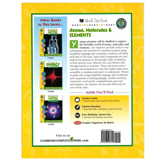 Atoms, Molecules & Elements Resource Book, Grades 5-8 {2}