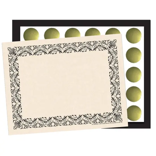 Art Deco Set - Black Border Paper, Plain Folders, Gold Seals {2}