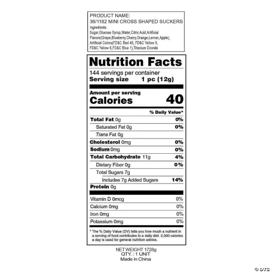 Bulk 144 Pc. Mini Cross-Shaped Lollipops {2}