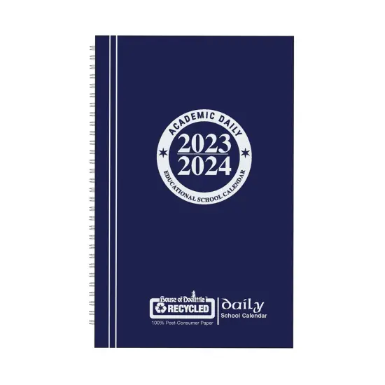 Recycled Daily Academic Calendar Planner Blue Cover {2}