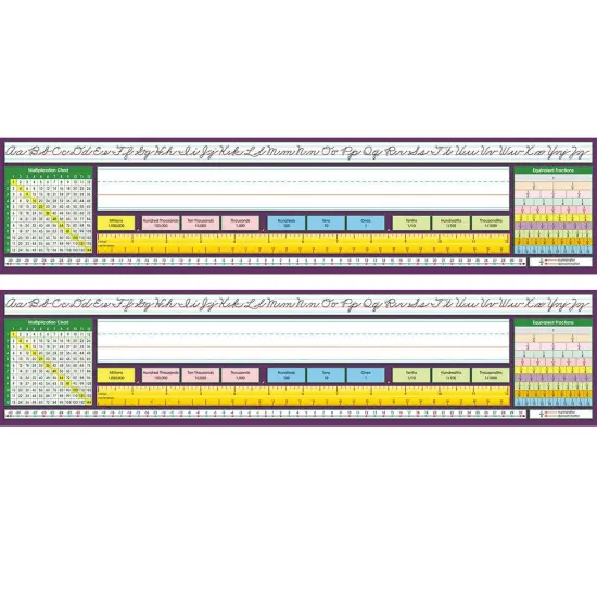 Adhesive Intermediate Traditional Cursive Desk Plates, 17.5" x 4", 36 Per Pack, 2 Packs {1}