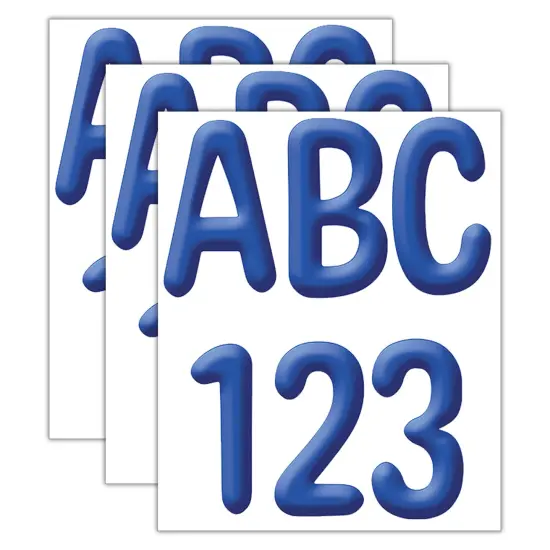 Color My World - Solid Blue 4" Deco Letters, 180 Per Pack, 3 Packs {1}
