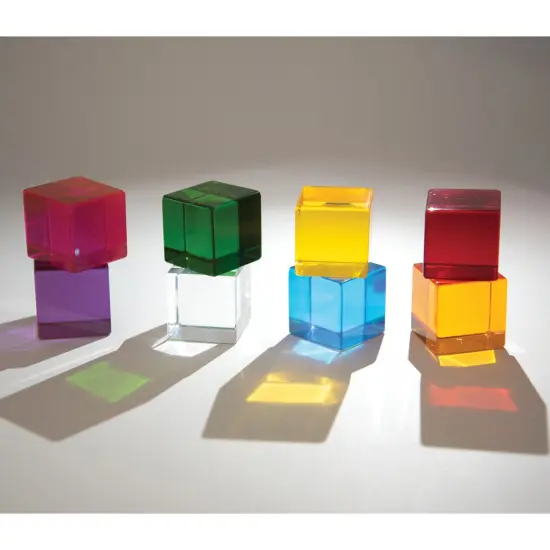 Perception Cubes - Set of 8 - Assorted Colors - Transparent Manipulatives {4}