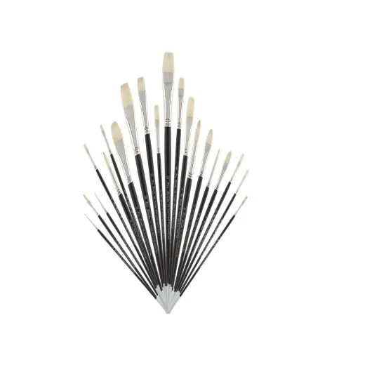 Creative Mark Pro Stroke Premium White Chungking Hog Bristle Artist Paint Brush - Multi Shape Sets- Natural Bristle Brush w/ Great Control Suitable for Oils, Watercolors, Acrylics, Alkyds, Caseins {2}