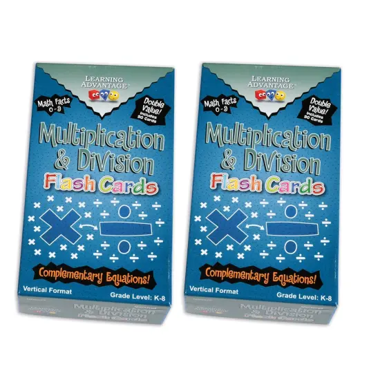Double-Value Vertical Flash Cards - Multiplication & Division Set - 90 Per Pack, 2 Packs {1}