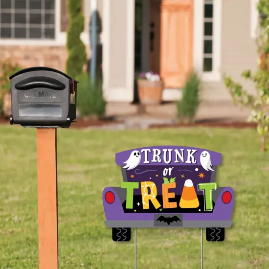 Big Dot of Happiness Trunk or Treat - Halloween Car Parade Party Yard Sign with Stakes - Double Sided Outdoor Lawn Sign - Set of 3 {3}