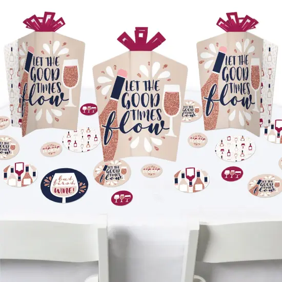 Big Dot of Happiness But First, Wine - Wine Tasting Party Decor and Confetti - Terrific Table Centerpiece Kit - Set of 30 {1}