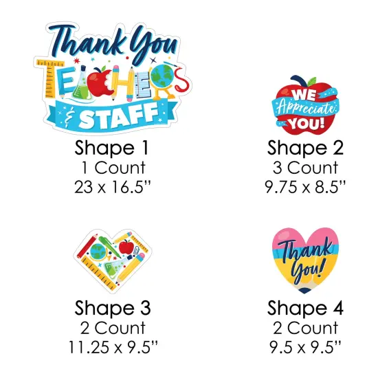 Big Dot of Happiness Thank You Teachers - Yard Sign and Outdoor Lawn Decorations - Teacher and Staff Appreciation Yard Signs - Set of 8 {7}