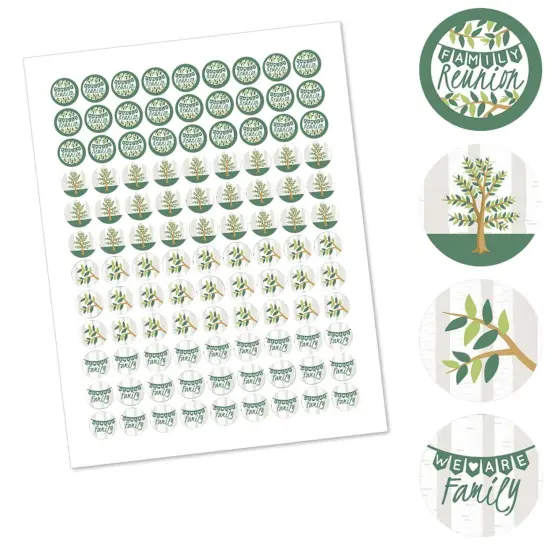 Big Dot of Happiness Family Tree Reunion - Family Gathering Party Round Candy Sticker Favors - Labels Fits Chocolate Candy (1 sheet of 108) {3}