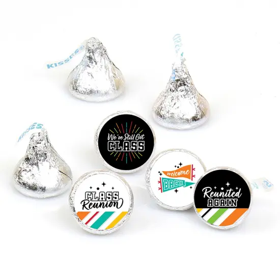 Big Dot of Happiness Still Got Class - High School Reunion Party Round Candy Sticker Favors - Labels Fits Chocolate Candy (1 sheet of 108) {1}