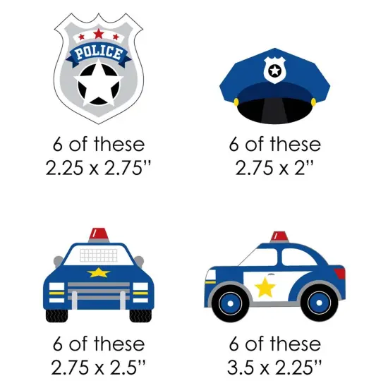 Big Dot of Happiness Calling All Units - Police - Paper Straw Decor - Cop Birthday Party or Baby Shower Striped Decorative Straws - Set of 24 {3}