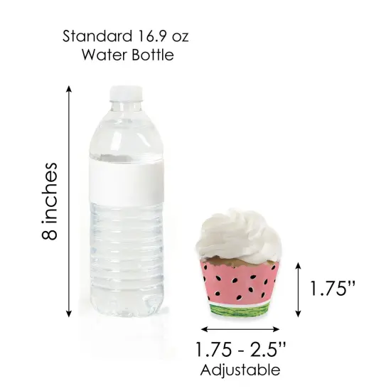 Big Dot of Happiness Sweet Watermelon - Cupcake Decoration - Fruit Party Cupcake Wrappers and Treat Picks Kit - Set of 24 {7}