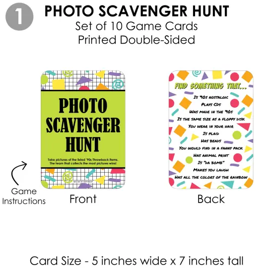 Big Dot of Happiness 90&rsquo;s Throwback - 4 1990s Party Games - 10 Cards Each - Gamerific Bundle {6}