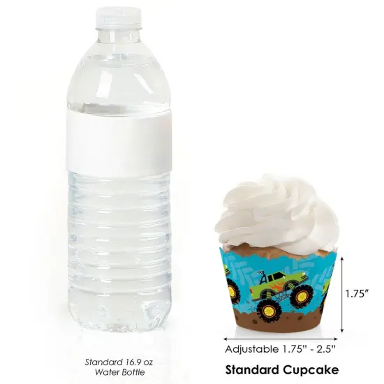 Big Dot of Happiness Smash and Crash - Monster Truck - Boy Birthday Party Decorations - Party Cupcake Wrappers - Set of 12 {4}