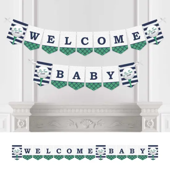 Big Dot of Happiness Par-Tee Time - Golf - Baby Shower Bunting Banner - Golf Party Decorations - Welcome Baby {1}