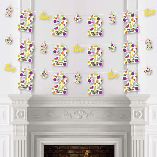 Big Dot of Happiness 2nd Birthday TWO-tti Fruity - Frutti Summer Second Birthday Party DIY Decorations - Clothespin Garland Banner - 44 Pieces {4}