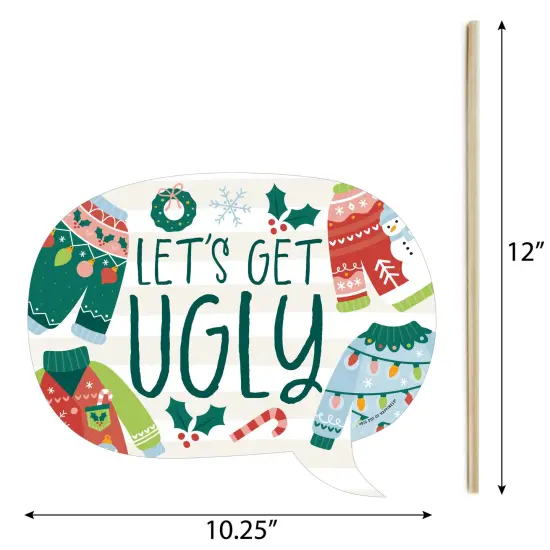 Big Dot of Happiness Funny Colorful Christmas Sweaters - Ugly Sweater Holiday Party Photo Booth Props Kit - 10 Piece {6}