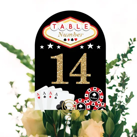 Big Dot of Happiness Las Vegas - Casino Party Double-Sided 5 x 7 inches Cards - Table Numbers - 1-20 {6}