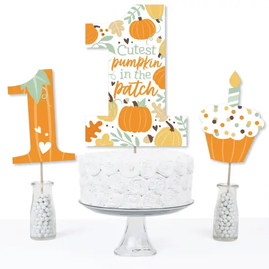 Big Dot of Happiness 1st Birthday Little Pumpkin - Fall First Birthday Party Centerpiece Sticks - Table Toppers - Set of 15 {4}
