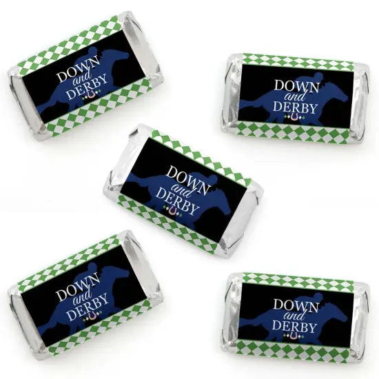 Big Dot of Happiness Kentucky Horse Derby - Mini Candy Bar Wrapper Stickers - Horse Race Party Small Favors - 40 Count {1}