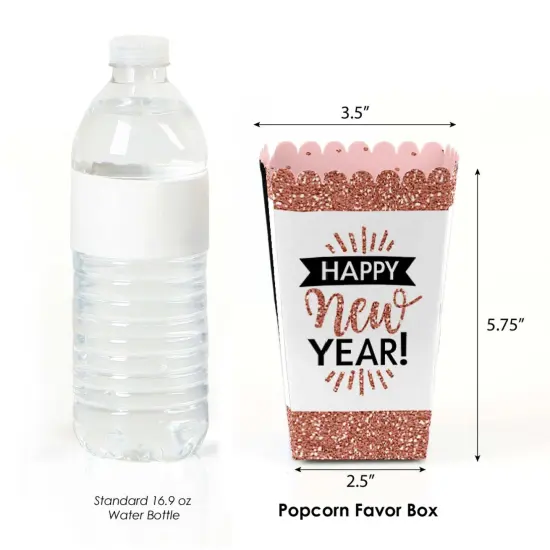 Big Dot of Happiness Rose Gold Happy New Year - New Year's Eve Party Favor Popcorn Treat Boxes - Set of 12 {3}