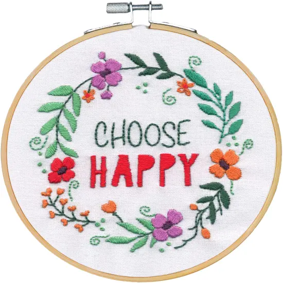 Dimensions Embroidery Kit 6" Round-Choose Happy Stitched In Thread {3}