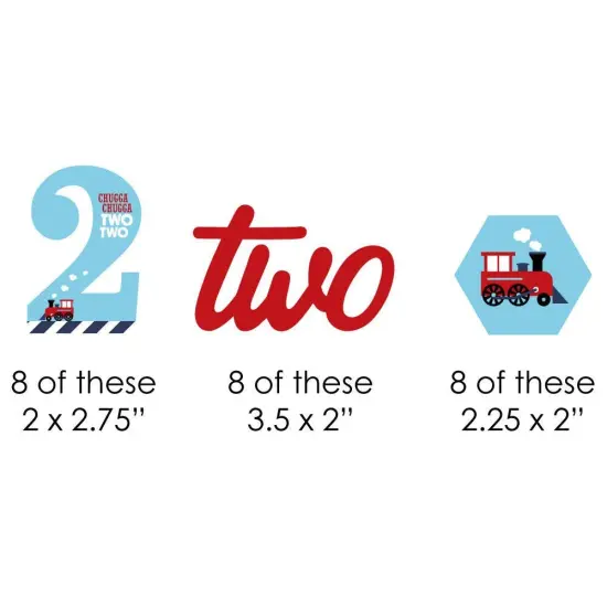 Big Dot of Happiness 2nd Birthday Railroad Party Crossing - DIY Shaped Steam Train Second Birthday Party Cut-Outs - 24 Count {3}