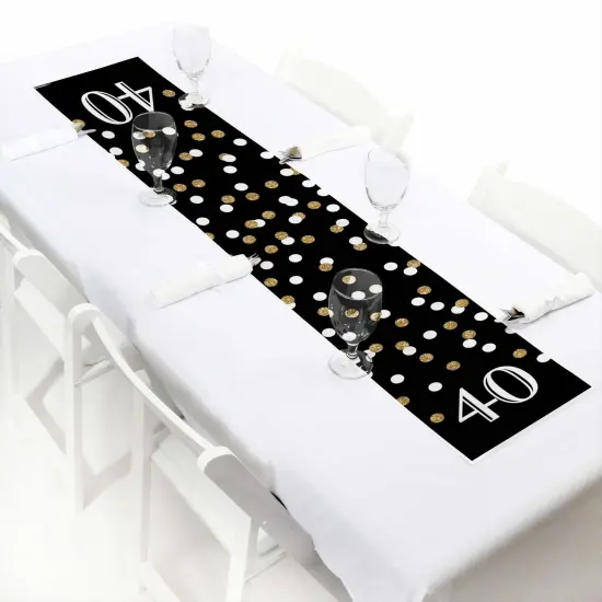 Big Dot of Happiness Adult 40th Birthday - Gold - Petite Birthday Party Paper Table Runner - 12 x 60 inches {1}