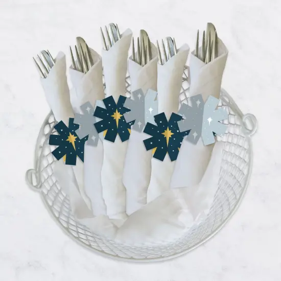 Big Dot of Happiness Holy Nativity - Manger Scene Religious Christmas Paper Napkin Holder - Napkin Rings - Set of 24 {4}