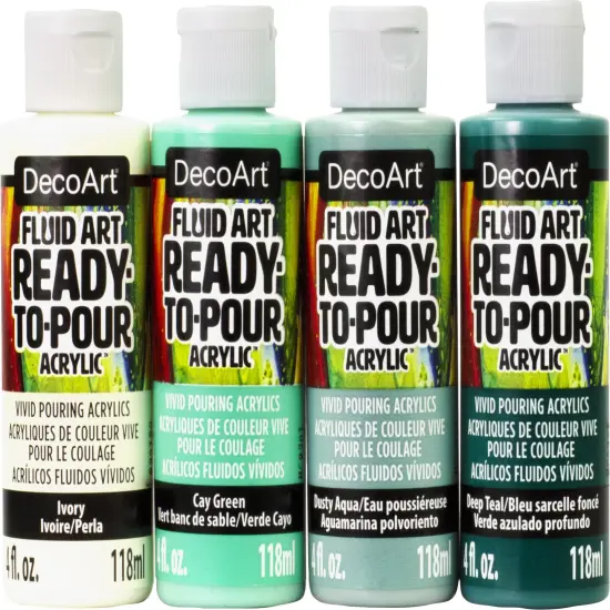 Decoart Fluidart Paint Pouring Value Pack 4/Pkg-Soothing Nature {2}