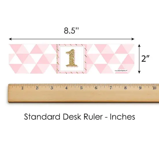 Big Dot of Happiness 1st Birthday Girl - Fun to be One - First Birthday Party Water Bottle Sticker Labels - Set of 20 {6}