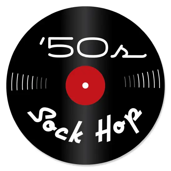 Big Dot of Happiness 50's Sock Hop - 1950s Rock N Roll Party Circle Sticker Labels - 24 Count {1}