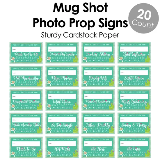 Big Dot of Happiness Final Fiesta - Last Fiesta Bachelorette Party Mug Shots - Photo Booth Props Kit - 20 Count {6}