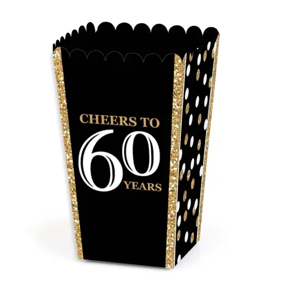 Big Dot of Happiness Adult 60th Birthday - Gold - Birthday Party Favor Popcorn Treat Boxes - Set of 12 {1}
