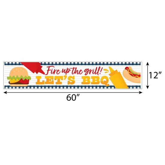 Big Dot of Happiness Fire Up the Grill - Summer BBQ Picnic Party Decorations Party Banner {3}