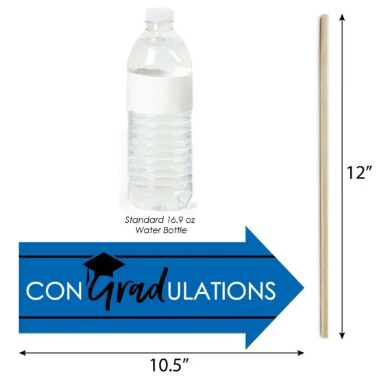 Big Dot of Happiness Funny Blue Graduation Party Photo Booth Props Kit - 10 Piece {6}