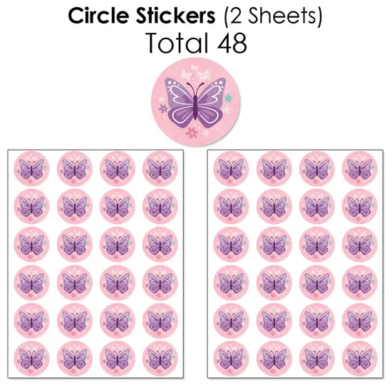 Big Dot of Happiness Beautiful Butterfly - Floral Baby Shower or Birthday Party Candy Favor Sticker Kit - 304 Pieces {7}