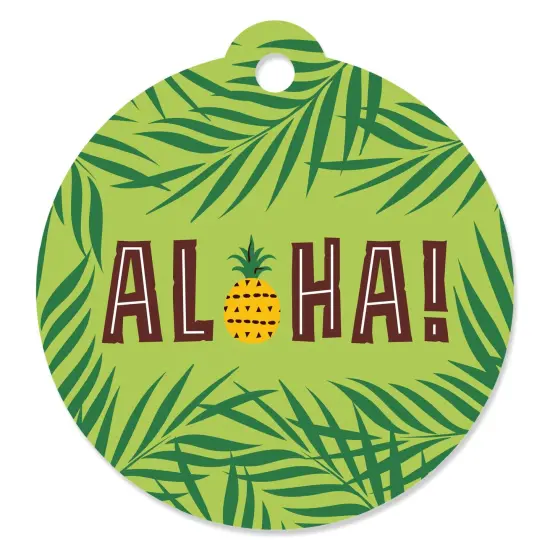 Big Dot of Happiness Tiki Luau - Tropical Hawaiian Summer Party Favor Gift Tags (Set of 20) {1}