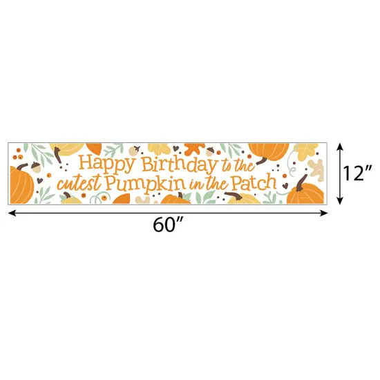 Big Dot of Happiness Little Pumpkin - Happy Birthday Fall Birthday Decorations Party Banner {3}