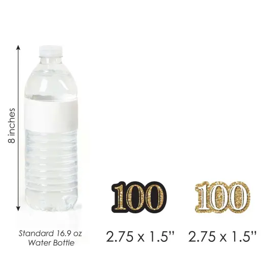 Big Dot of Happiness Adult 100th Birthday - Gold - DIY Shaped Birthday Party Cut-Outs - 24 Count {6}