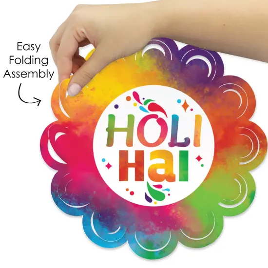 Big Dot of Happiness Holi Hai - Festival of Colors Party Round Table Decorations - Paper Chargers - Place Setting For 12 {6}