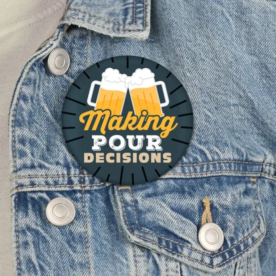 Big Dot of Happiness Cheers and Beers - 3 inch Beer Party Badge - Pinback Buttons - Set of 8 {4}