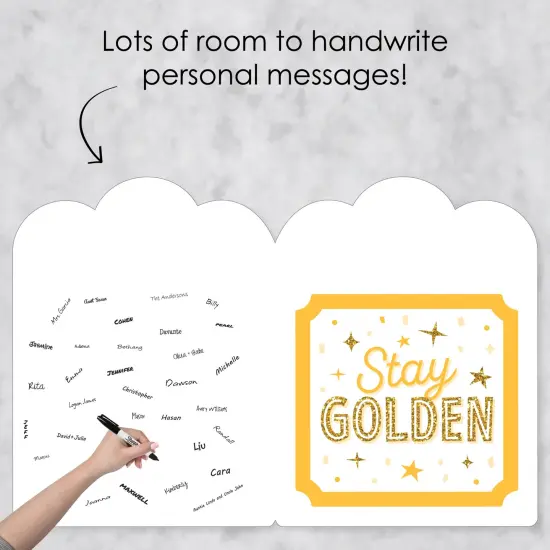 Big Dot of Happiness Golden Birthday - Happy Birthday Giant Greeting Card - Big Shaped Jumborific Card - 16.5 x 22 inches {4}